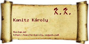Kanitz Károly névjegykártya