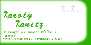 karoly kanitz business card